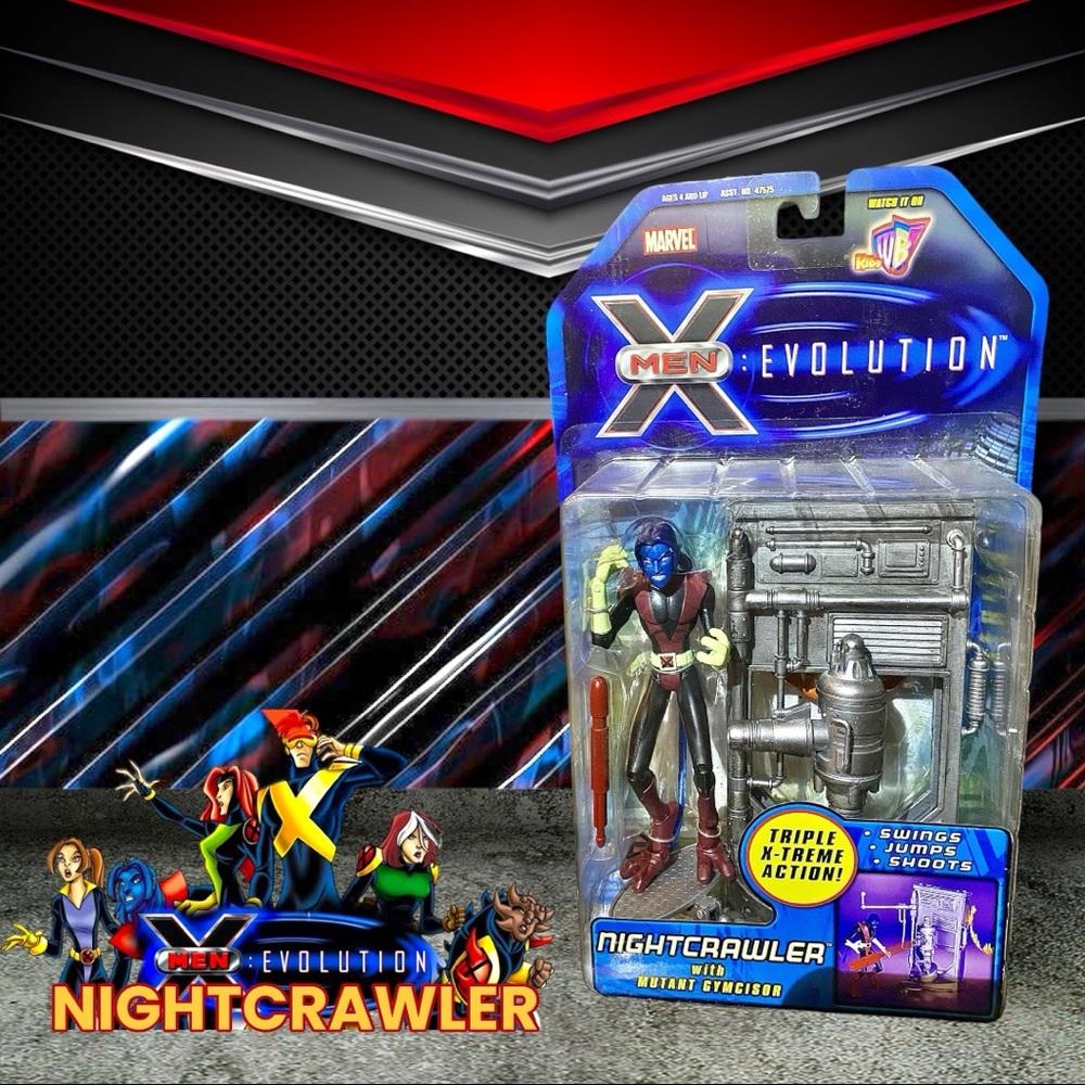 NEW MARVEL X-MEN EVOLUTION NIGHTCRAWLER WITH MUTANT GYMCISOR ACTION FIGURE